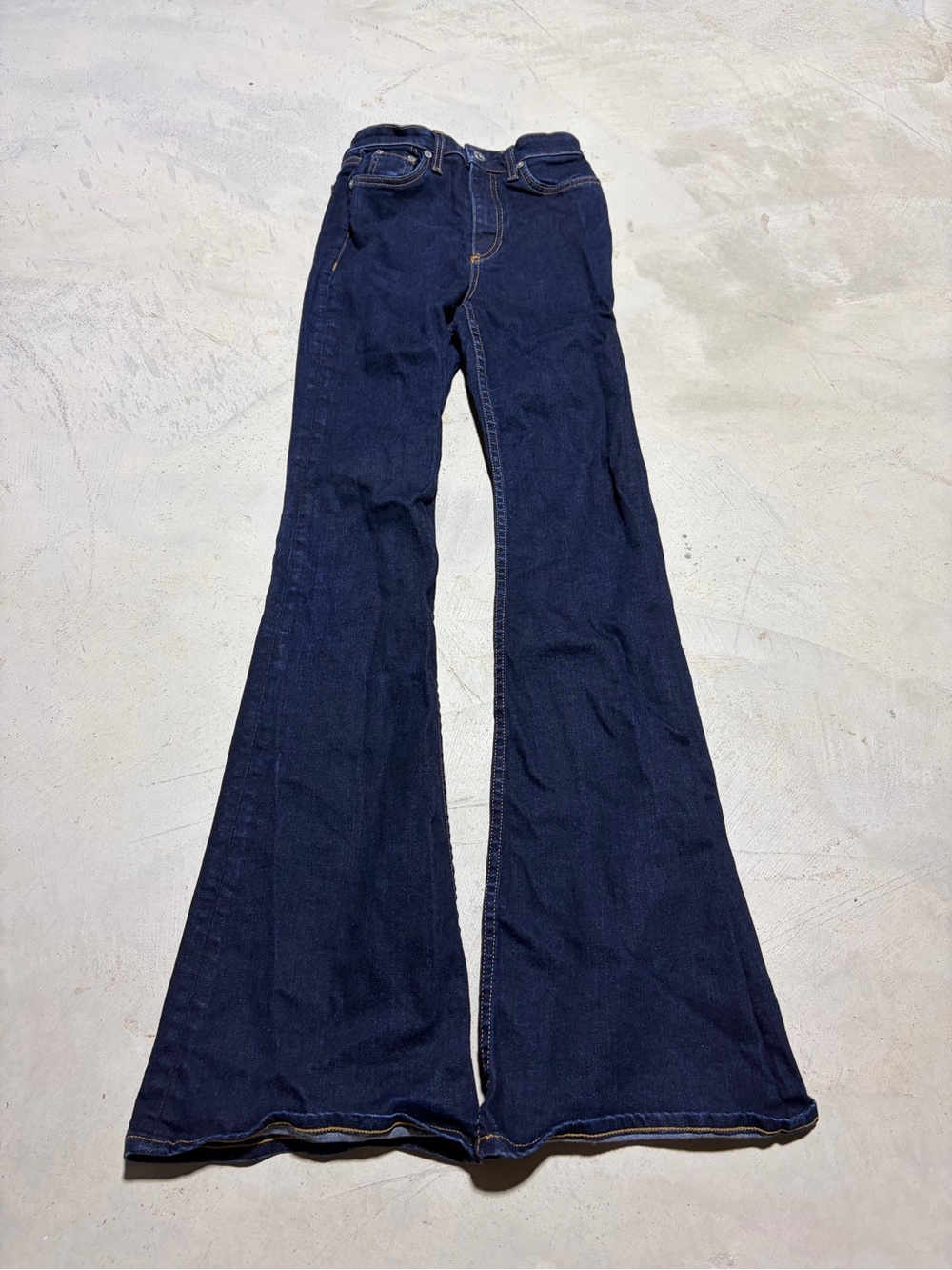 Rag & bone Casey High-Rise Dark Blue Flare Jeans 24